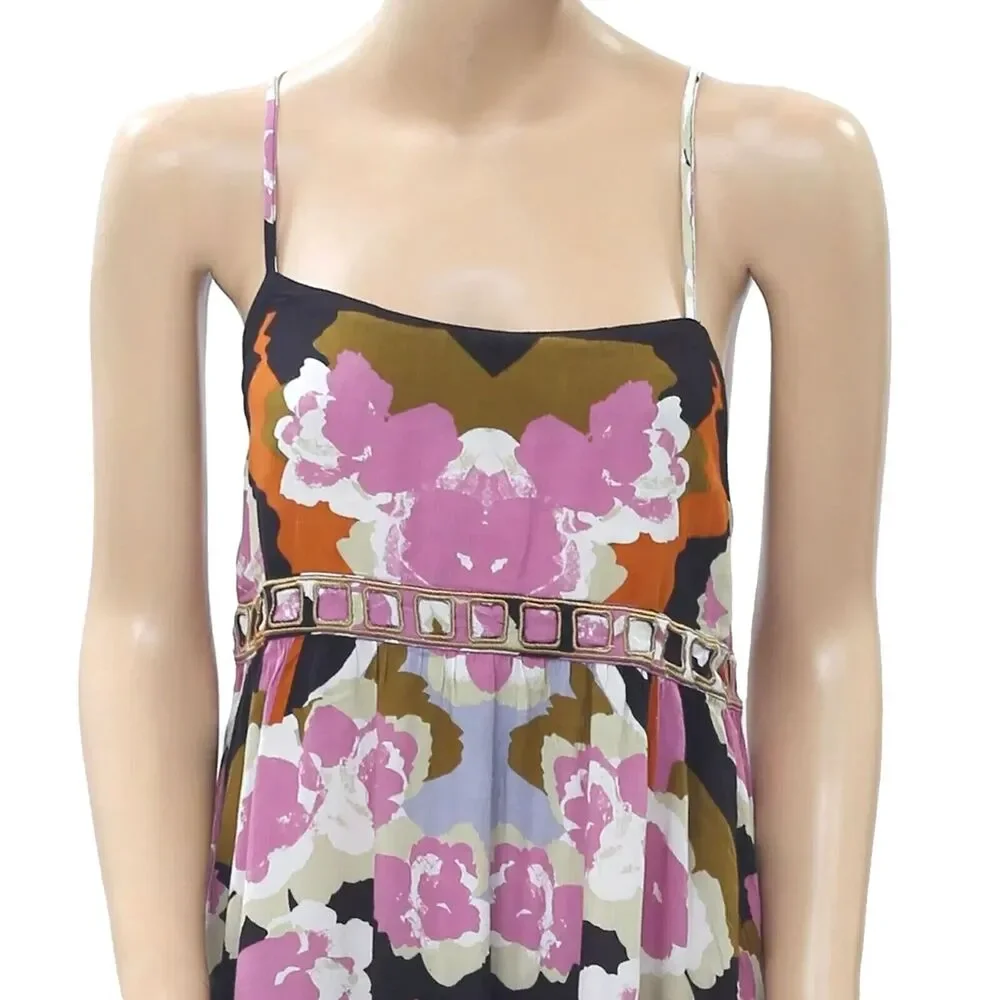 Intimately Free People Sweet Lucy Slip Mini Dress Printed Beach Tiered XS 287989